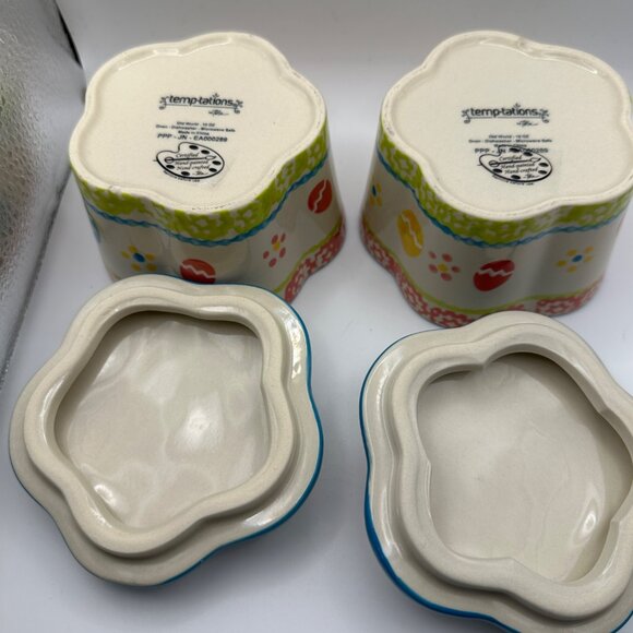 Temp-tations by Tara set of 2 retired “Old World” Easter 10 oz covered dishes - Picture 3 of 6
